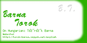 barna torok business card